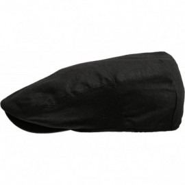 Newsboy Caps Men's Linen Flat Ivy Gatsby Summer Newsboy Hats - Black - CN12EBEJ995 $15.80