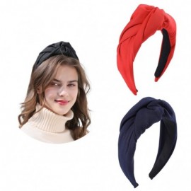 Headbands Knotted Headband Fashion Headpiece - Navy Blue + Red - CR18ZYY2U38 $15.12