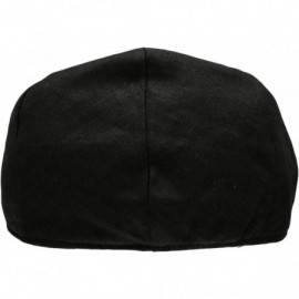 Newsboy Caps Men's Linen Flat Ivy Gatsby Summer Newsboy Hats - Black - CN12EBEJ995 $15.80