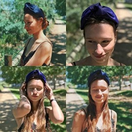 Headbands Knotted Headband Fashion Headpiece - Navy Blue + Red - CR18ZYY2U38 $15.12