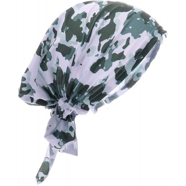 Skullies & Beanies Women Chemo Headscarf Pre Tied Hair Cover for Cancer - Dark Camouflage - C6198KNT9GT $13.69