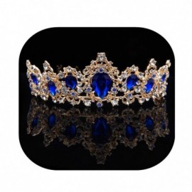 Headbands Wedding Bridal Women's Crystal Decor Crown Headband Headpiece Hairband Prom Party Hair Accessories Tiara (Blue) - C...