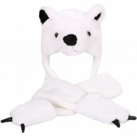 Skullies & Beanies 3-in-1 Multi-Functional Animal Hat- Scarf- Mitten Combo - White Bear - CT11H5U6MXJ $15.79