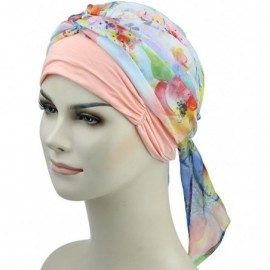 Skullies & Beanies Chemo Headwear Headwrap Scarf Cancer Caps Gifts for Hair Loss Women - Vibrant Rainbow - C218EIQK6EQ $16.10