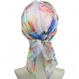 Skullies & Beanies Chemo Headwear Headwrap Scarf Cancer Caps Gifts for Hair Loss Women - Vibrant Rainbow - C218EIQK6EQ $16.10