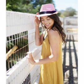 Fedoras Men/Women's Classy Vintage Fedora Hat - Lightpink - CD184X0DZR9 $14.19