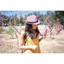 Fedoras Men/Women's Classy Vintage Fedora Hat - Lightpink - CD184X0DZR9 $14.19