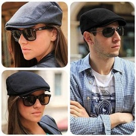 Newsboy Caps Newsboy Ivy Cap-Traditional Solid Cotton Herringbone Flat Hat for Women & Men & Boys & Girls - CK18NI8S60L $7.57