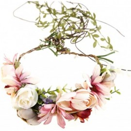 Headbands Newly arrived Rattan Flower Vine Crown Tiaras Necklace Belt Party Decoration - Pink-3 - CE183D6S38H $12.57