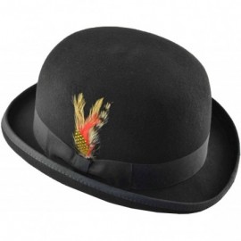 Fedoras Men's Wool Felt Derby Hat Black - CS11VXOV23X $81.42