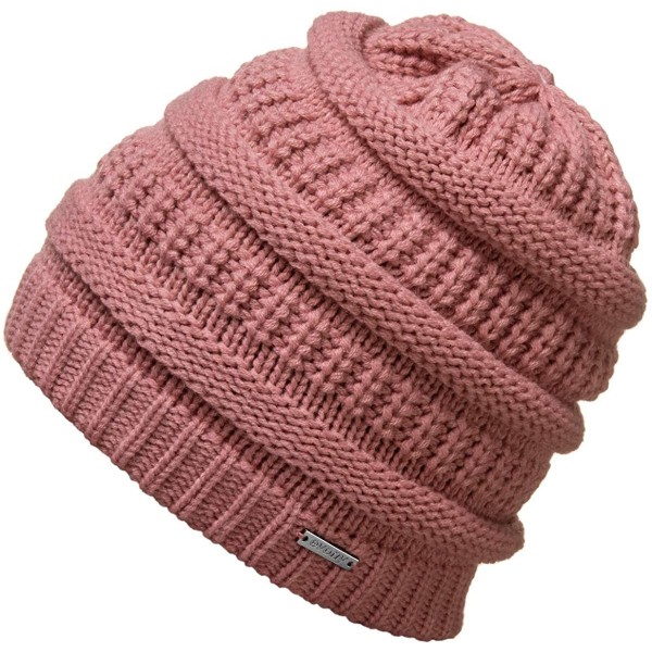 Skullies & Beanies Knitted Beanie Hat for Women & Men - Deliciously Soft Chunky Beanie - Pink - CO18N6WLHHX $9.85