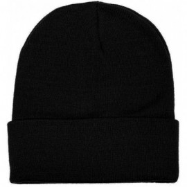 Skullies & Beanies Unisex Beanie Cap Knitted Warm Solid Color - Black - C818XGIA8US $10.66