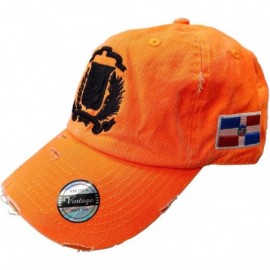 Baseball Caps Adjustable Vintage Cap Dominican Republic RD and Shield - Neon Orange/Black Shield - C418UIDE049 $26.02