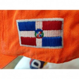 Baseball Caps Adjustable Vintage Cap Dominican Republic RD and Shield - Neon Orange/Black Shield - C418UIDE049 $26.02