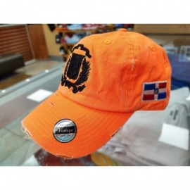 Baseball Caps Adjustable Vintage Cap Dominican Republic RD and Shield - Neon Orange/Black Shield - C418UIDE049 $26.02