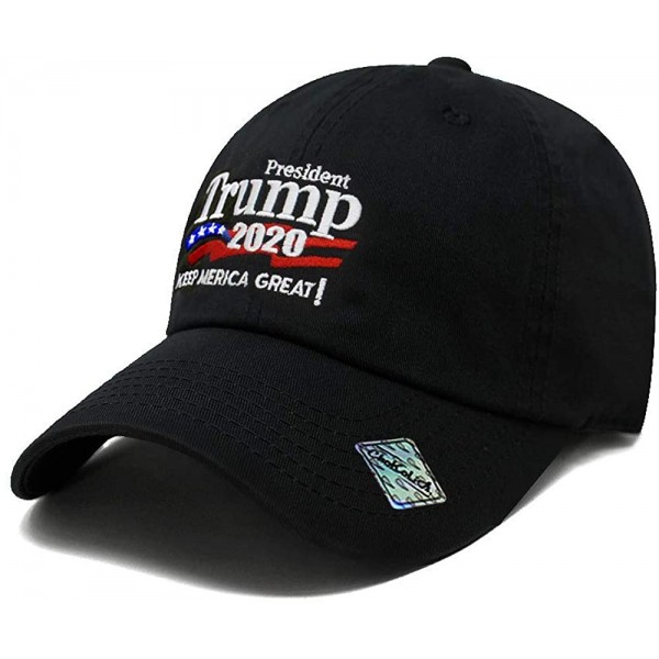 Baseball Caps Trump 2020 Keep America Great Campaign Embroidered US Hat Baseball Cotton Cap PC101 - Pc101 Black - C11946XGXOH...