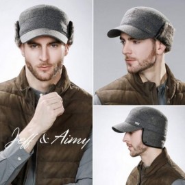 Baseball Caps Mens Womens Winter Wool Baseball Cap with Ear Flaps Faux Fur Earflap Trapper Hunting Hat for Cold Weather - CD1...