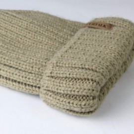 Skullies & Beanies Womens Winter Knitted Beanie Hat with Faux Fur Pom Fleece Lined Warm Beanie for Women - 21-treegreen - CE1...