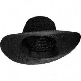 Fedoras Coco Women's Open Knit Fedora Hat - Black - CF18C5NERYW $16.89
