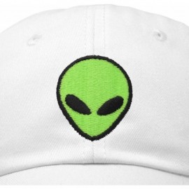 Baseball Caps Alien Head Baseball Cap Mens and Womens Hat - White Neon Green - CN18M63SLGK $13.07