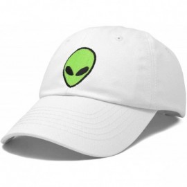 Baseball Caps Alien Head Baseball Cap Mens and Womens Hat - White Neon Green - CN18M63SLGK $13.07