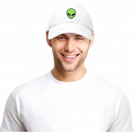 Baseball Caps Alien Head Baseball Cap Mens and Womens Hat - White Neon Green - CN18M63SLGK $24.90