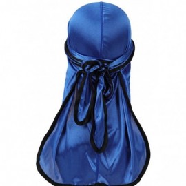 Bucket Hats Unisex Silky Durag Extra Long-Tail Headwraps Pirate Cap Turban Hat Fashionable - Blue - CY18R3MSIAQ $10.02