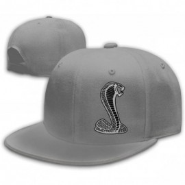 Baseball Caps Black Mustang Cobra Snapback Flat Baseball Cap Men's Adjustable - Gray - C2196XMO6M3 $15.74