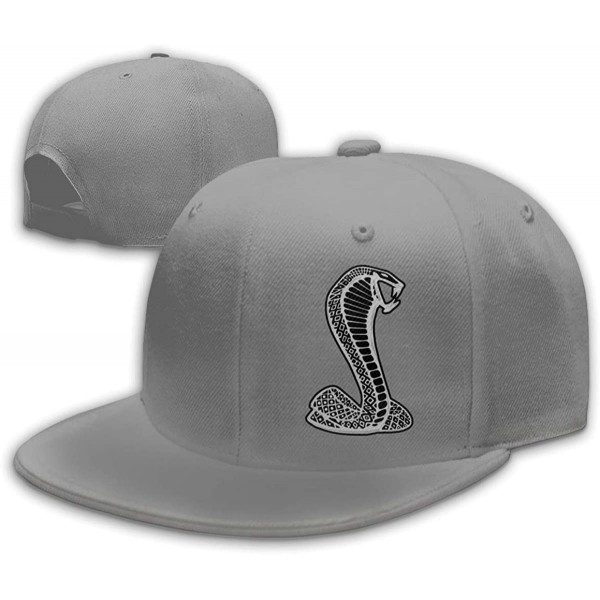 Baseball Caps Black Mustang Cobra Snapback Flat Baseball Cap Men's Adjustable - Gray - C2196XMO6M3 $15.74