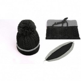 Skullies & Beanies Winter Hat Beanie with Mask Soft Scarf Pack of 3 Women's Knit Beanie Warm Caps - Black - C418K6XZLOO $19.35