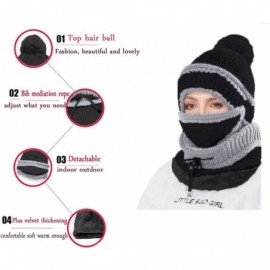 Skullies & Beanies Winter Hat Beanie with Mask Soft Scarf Pack of 3 Women's Knit Beanie Warm Caps - Black - C418K6XZLOO $19.35