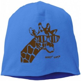 Skullies & Beanies Woman Skull Cap Beanie Giraffe Headwear Knit Hat Warm Hip-hop Hat - Blue - CN18IN39Z5D $29.61