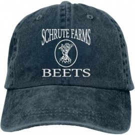 Baseball Caps Men's Schrute Farms Beets Plain Baseball Caps Washed Adjustable Dad Hat - Schrute - Navy - C818QL3T5K6 $16.76