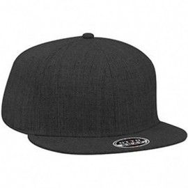 Baseball Caps Heather Wool Blend Flat Visor Pro Style Snapback Caps - Heath. Black - CS17YELUGO4 $15.08