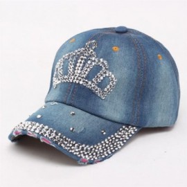 Bucket Hats Caps- Vintage Women Diamond Jean Hat Denim Baseball Flat Cap (B) - CH12NRKG6JD $7.85