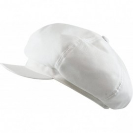 Newsboy Caps Exclusive Cotton Newsboy Gatsby Applejack Cabbie Plain Hat Made in USA - White - C512O28C4SW $13.13