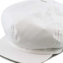 Newsboy Caps Exclusive Cotton Newsboy Gatsby Applejack Cabbie Plain Hat Made in USA - White - C512O28C4SW $13.13