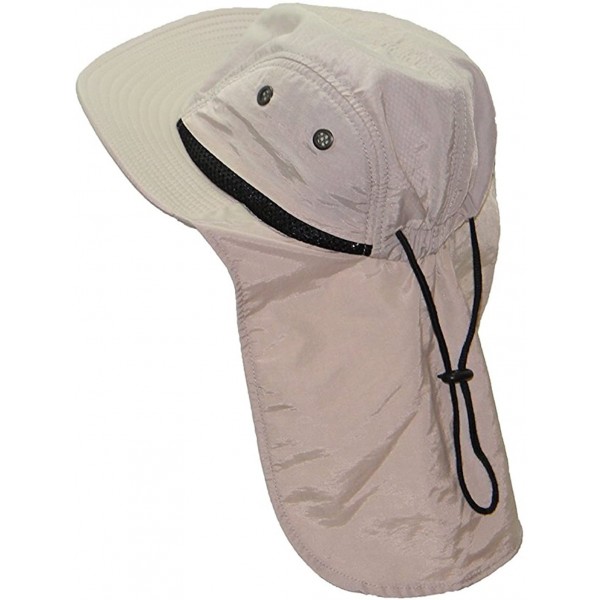 Sun Hats 4 Panel Large Bill Flap Hat - Beige - CG17AAEAM60 $7.62