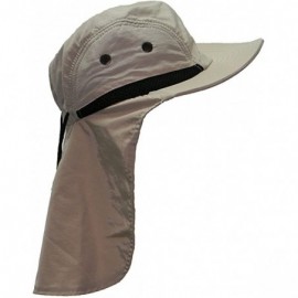 Sun Hats 4 Panel Large Bill Flap Hat - Beige - CG17AAEAM60 $7.62