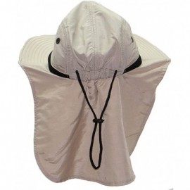 Sun Hats 4 Panel Large Bill Flap Hat - Beige - CG17AAEAM60 $7.62