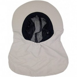 Sun Hats 4 Panel Large Bill Flap Hat - Beige - CG17AAEAM60 $7.62