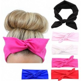 Headbands 6 Pack Women's Rabbit Ear Headbands Turban Headwraps Accessories for Sports Running - CV186ICKEU5 $11.76