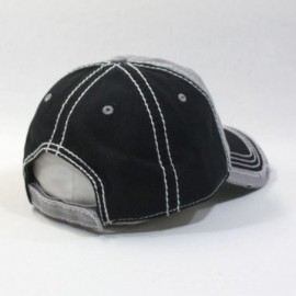 Baseball Caps Washed Cotton Distressed with Heavy Stitching Adjustable Baseball Cap - Black/Gray/Black - C118K35QIGX $11.11