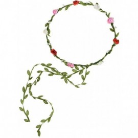 Headbands Girls Flower Crown Wreath Headband Garland Headbands Photography Prop - Pink/Red/White - CB18GC22Q7Y $8.43