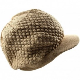 Skullies & Beanies Unisex Cotton Rasta Beanie Visor - Khaki - C911ZP5QU65 $21.62