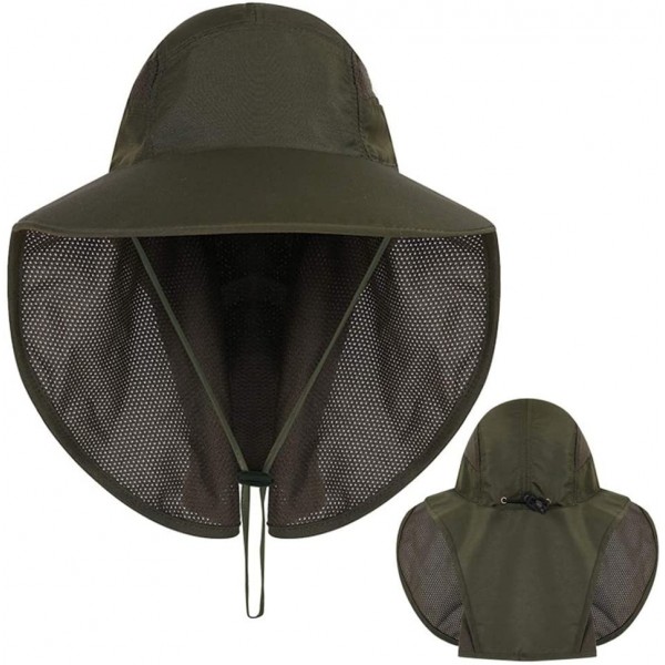 Sun Hats Sunhat Protection Outdoor Fishing - Army Green - CW18W8DHL8H $10.87