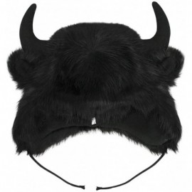 Bomber Hats Men Faux Fur Trapper Hat Winter Warm Ushanka Russian Trooper Hat Hunting Hat - Headwear Black - C018AMRHEG7 $24.99