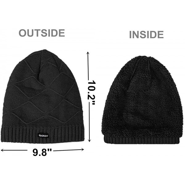 Cable Knit Slouchy Beanie for Men- Lined Winter Beanie Hats for Men ...