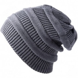 Skullies & Beanies Knit Slouchy Beanie Warm Chunky Baggy Winter Hat for Women Men - CF192EAARI8 $16.27