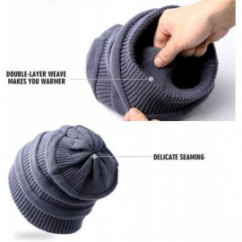 Skullies & Beanies Knit Slouchy Beanie Warm Chunky Baggy Winter Hat for Women Men - CF192EAARI8 $16.27